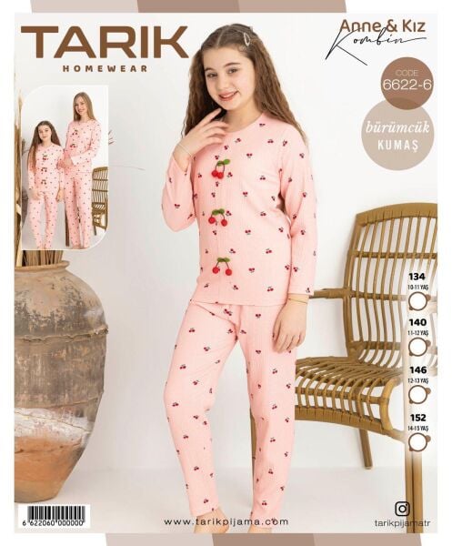 TARIK 6622-6 KIZ 10-15 YŞ BÜRÜMCÜK PİJAMA TAKIM