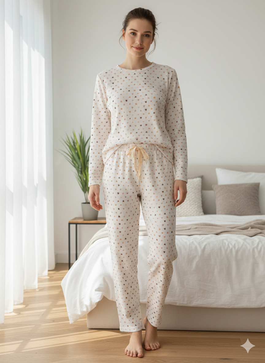 LANA 113-17 BAYAN WAFFLE PİJAMA TAKIM