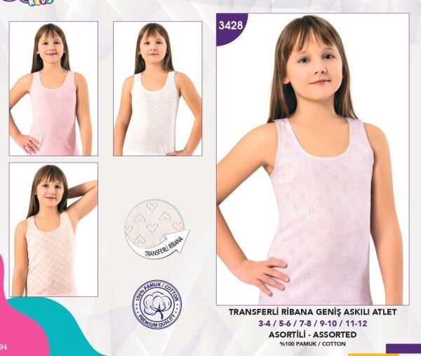 KOTA 3428 KIZ ÇOCUK TRANSFERLİ KALIN ASKI ATLET