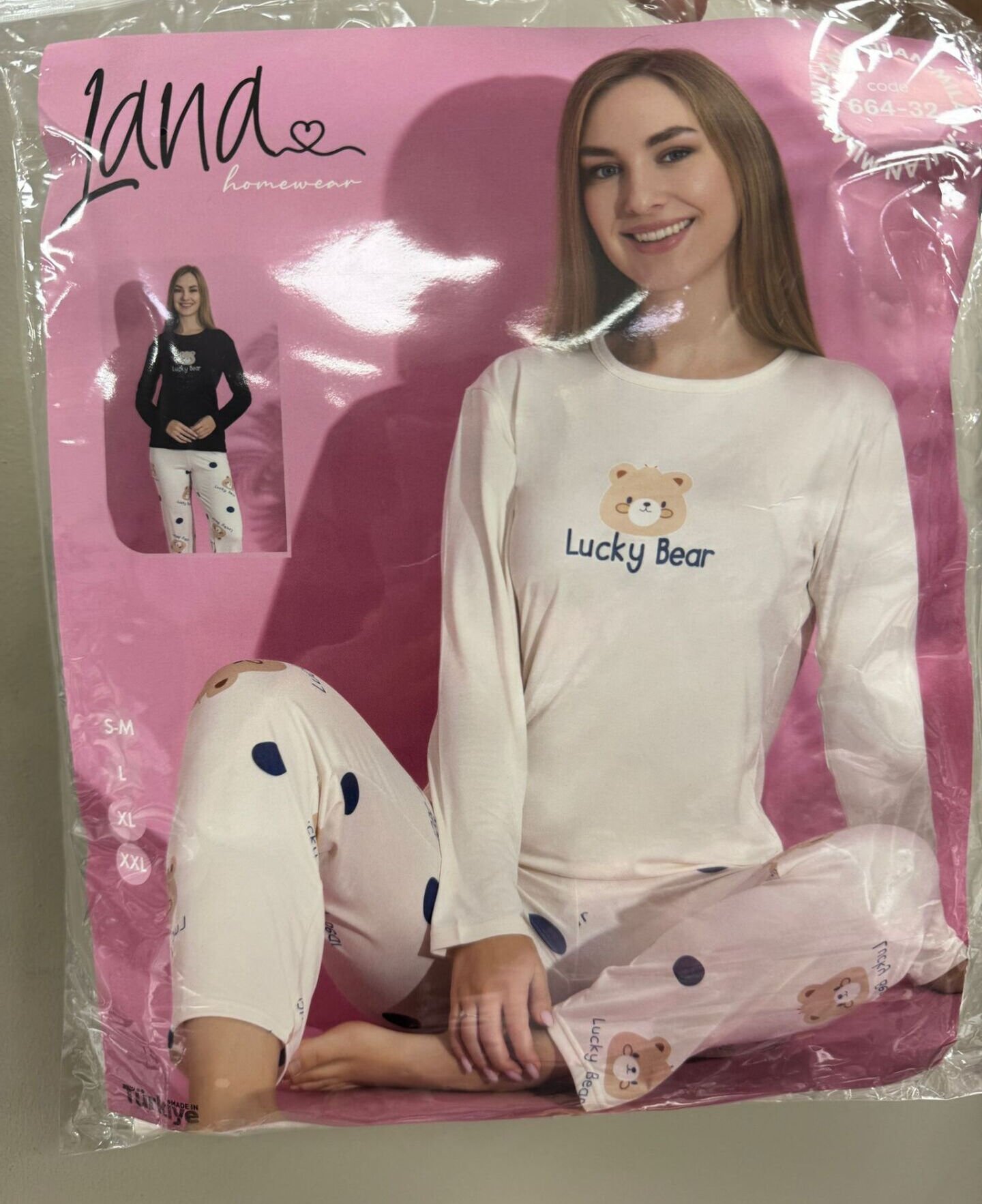 LANA 664-32 MİLAN SOFT BİS.YAKA PİJAMA TAKIMI