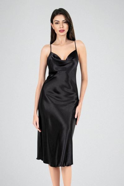 PRİMODA 7741 SATEN UZUN DEGAJE GECELİK