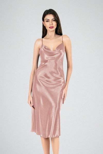 PRİMODA 7741 SATEN UZUN DEGAJE GECELİK