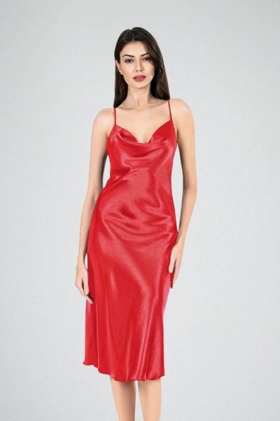 PRİMODA 7741 SATEN UZUN DEGAJE GECELİK