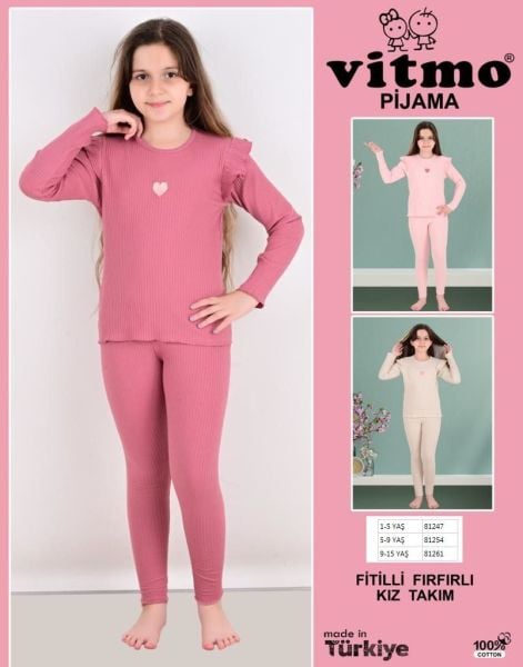 VİTMO 81247 FİTİLLİ FIRFIRLI KIZ TAKIM 1-5 Y