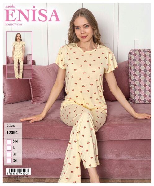ENİSA 12094 BAYAN SÜPREM KISA KOL PİJAMA TAKIM