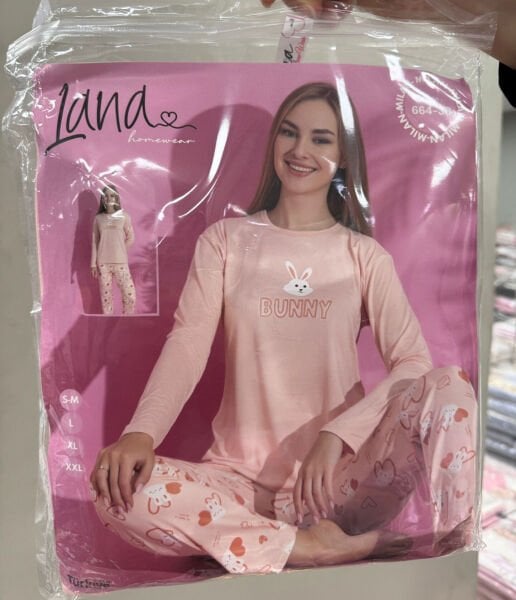 LANA 664-38 MİLAN SOFT BİS.YAKA PİJAMA TAKIMI