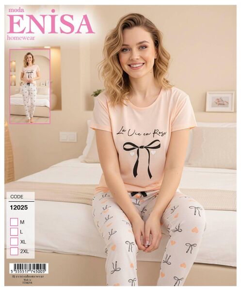 ENİSA 12025 BAYAN SÜPREM KISA KOL PİJAMA TAKIM