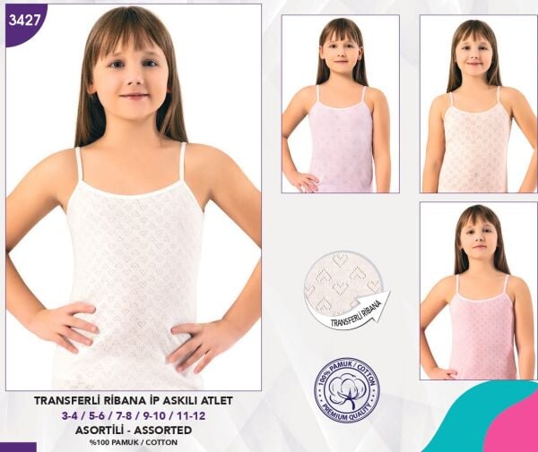 KOTA 3427 KIZ ÇOCUK TRANSFERLİ İP ASKI ATLET