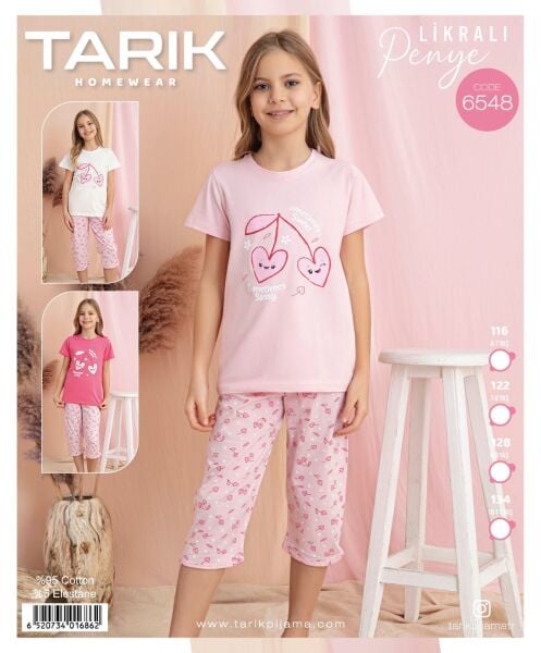 TARIK 6548 KIZ 7-11 YŞ KAPRİ PİJAMA TAKIM