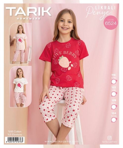TARIK 6524 KIZ 7-11 YŞ KAPRİ PİJAMA TAKIM