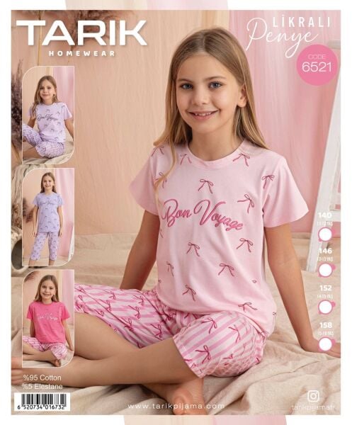 TARIK 6521 KIZ 11-16 YŞ KAPRİ PİJAMA TAKIM