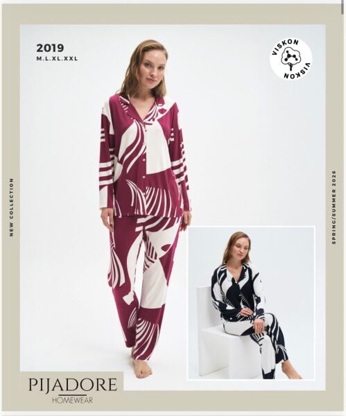 PİJADORE 2019 BAYAN Ö.DÜĞMELİ PİJAMA TAKIM