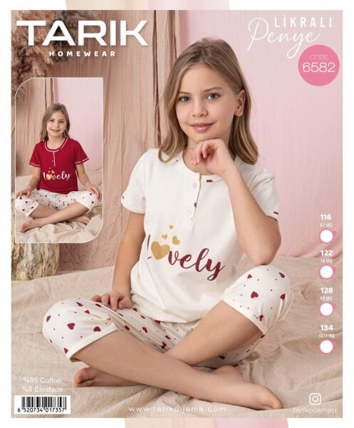 TARIK 6582 KIZ 7-11 YŞ KAPRİ PİJAMA TAKIM