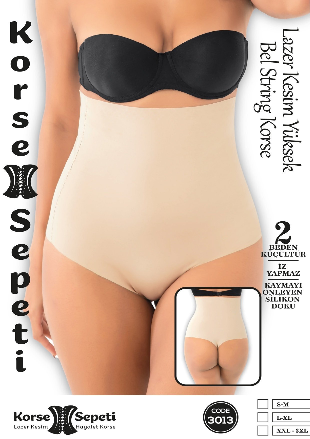 KORSE SEPETİ 3013 LAZER YÜKSEK BEL STRİNG KORSE