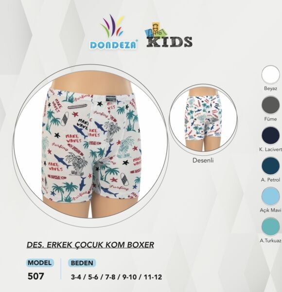 DONDEZA 507 ERKEK DESENLİ ÇOCUK BOXER
