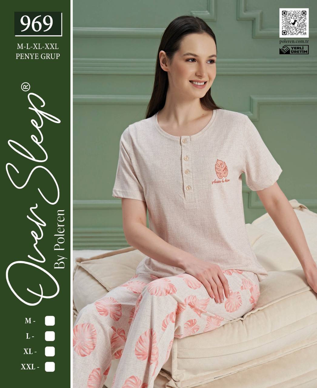 OVER SLEEP 969 BAYAN KISAKOL PİJAMA TAKIM