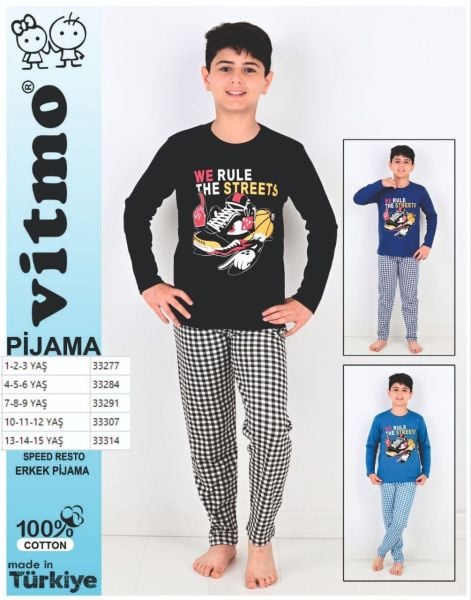 VİTMO 33291 SPEED RESTO ERKEK PIJAMA 7-8-9 Y