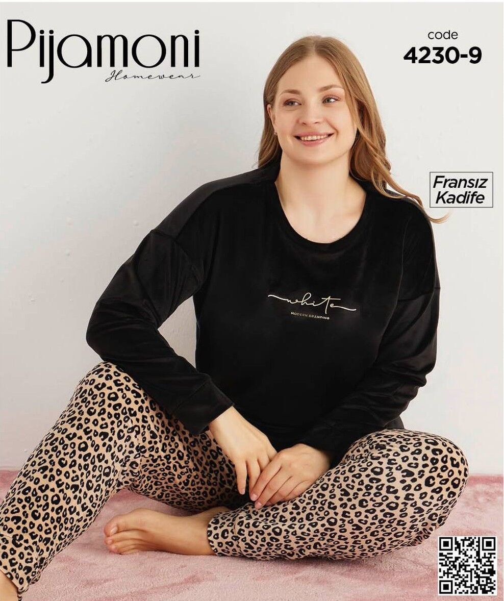 PİJAMONİ 4230-9 YENİ FRANSIZ BTTL KADİFE PİJAMA TK