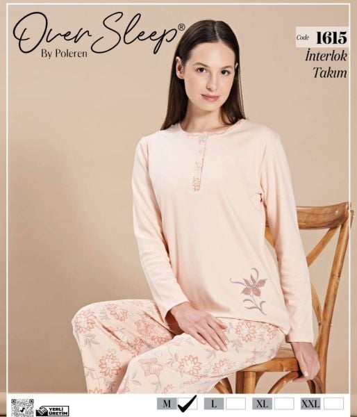 OVER SLEEP 1615 BAYAN İNTERLOK PİJAMA TAKIM