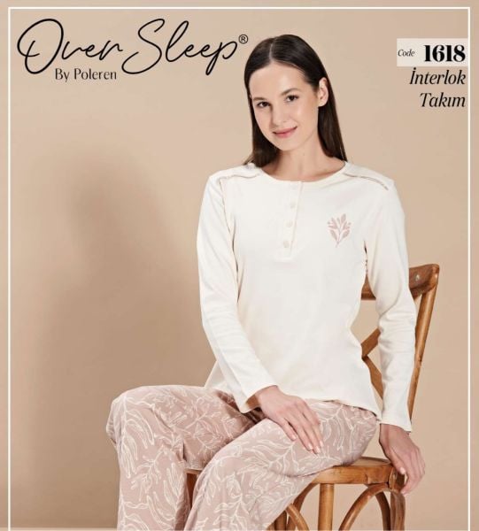 OVER SLEEP 1618 BAYAN İNTERLOK PİJAMA TAKIM