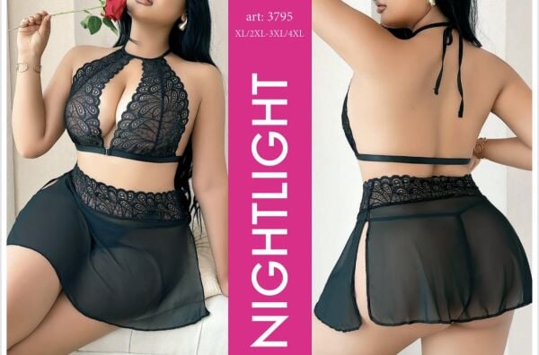 NIGHTLIGHT 3795 FANTAZİ GECELİK SİYAH