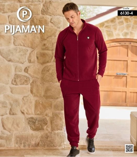 PİJAMAN 6130-4 ERKEK POLAR FERMUARLI TAKIM