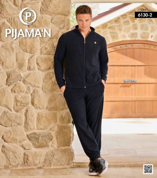 PİJAMAN 6130-2 ERKEK POLAR FERMUARLI TAKIM