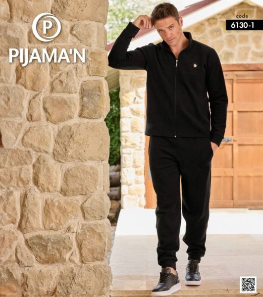 PİJAMAN 6130-1 ERKEK POLAR FERMUARLI TAKIM