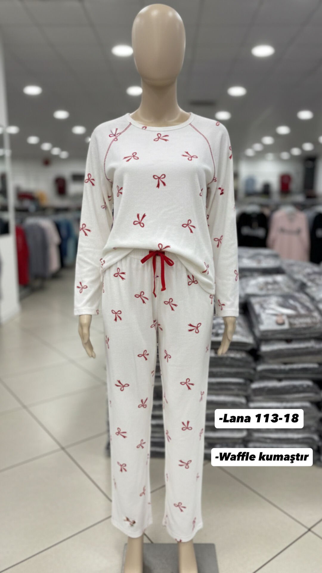 LANA 113-18 BAYAN WAFFLE PİJAMA TAKIM