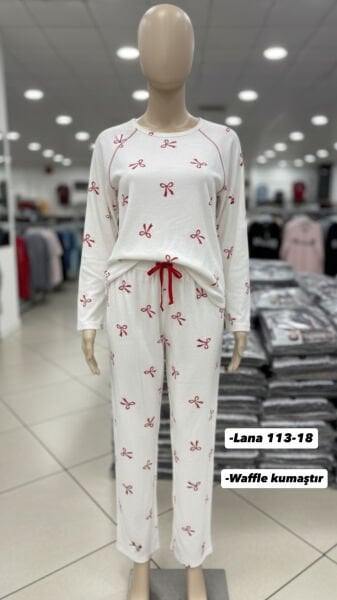 LANA 113-18 BAYAN WAFFLE PİJAMA TAKIM