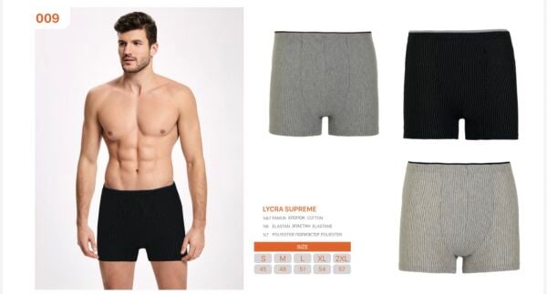 İLKE 009 ERKEK LİKRALI ÇİZGİLİ BOXER
