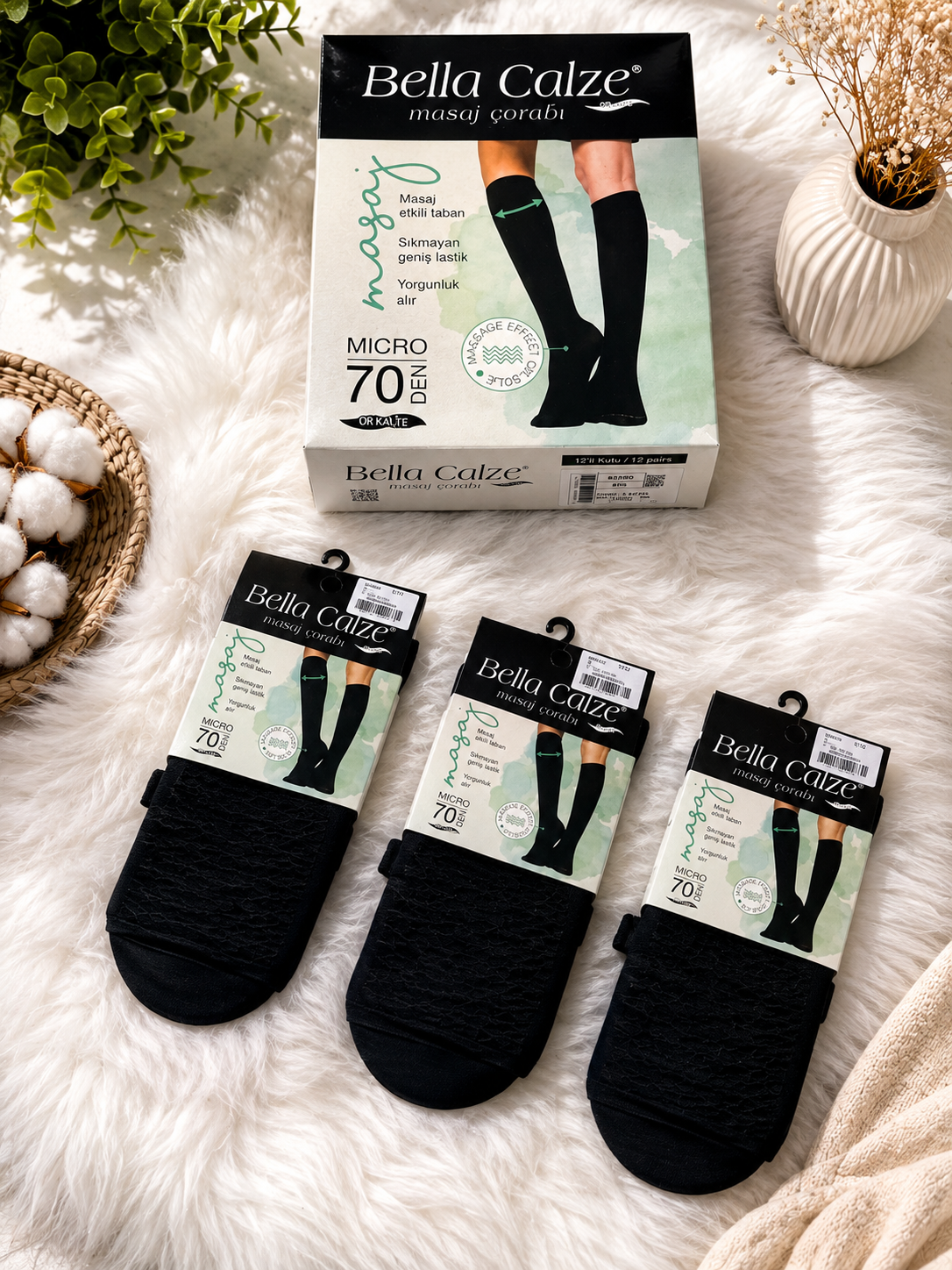 BELLA CALZE 4010 BAYAN MİKRO 70 MASAJ DİZALTI