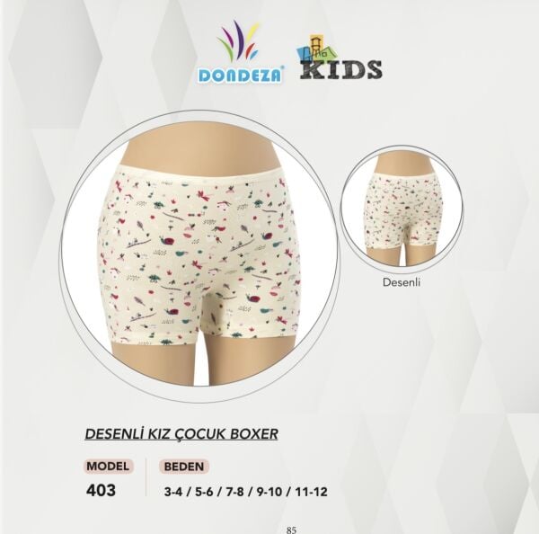 DONDEZA 403 KIZ ÇOCUK DESENLİ BOXER
