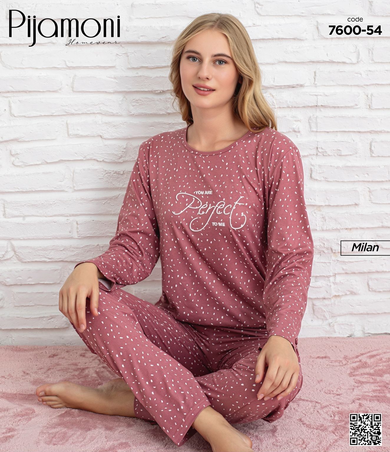 PİJAMONİ 7600-54 BAYAN MİLAN PİJAMA TAKIM
