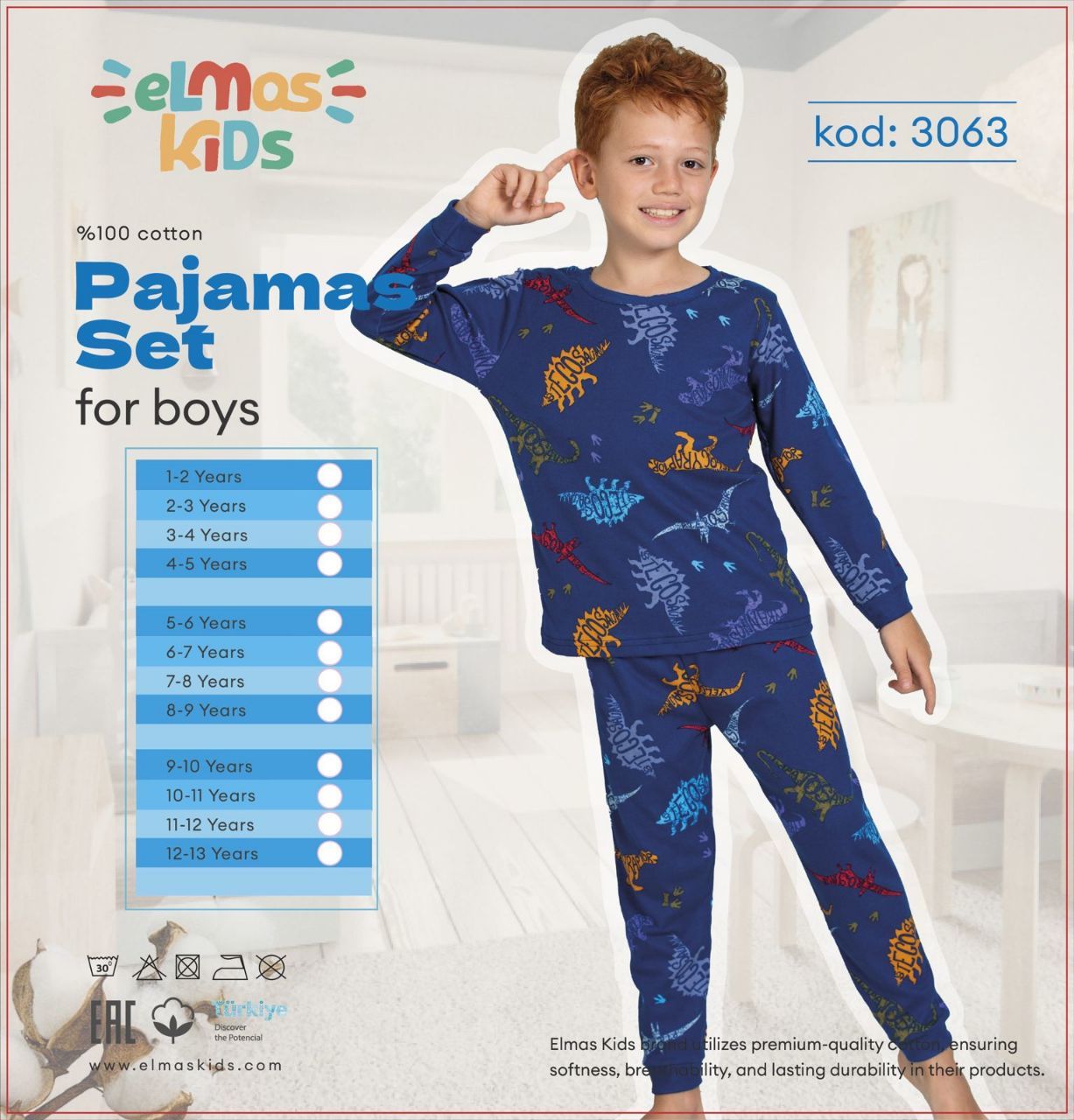 ELMAS 3063 ERKEK ÇOCUK 9-13 YAŞ PİJAMA TAKIM