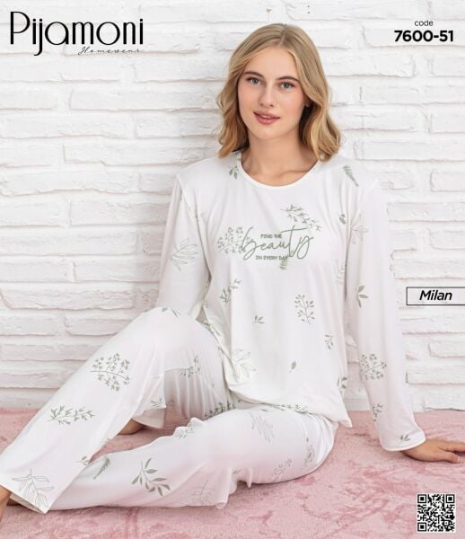 PİJAMONİ 7600-51 BAYAN MİLAN PİJAMA TAKIM