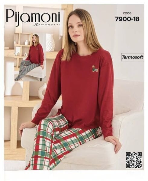 PİJAMONİ 7900-18 BAYAN TERMOSOFT PİJAMA TAKIM