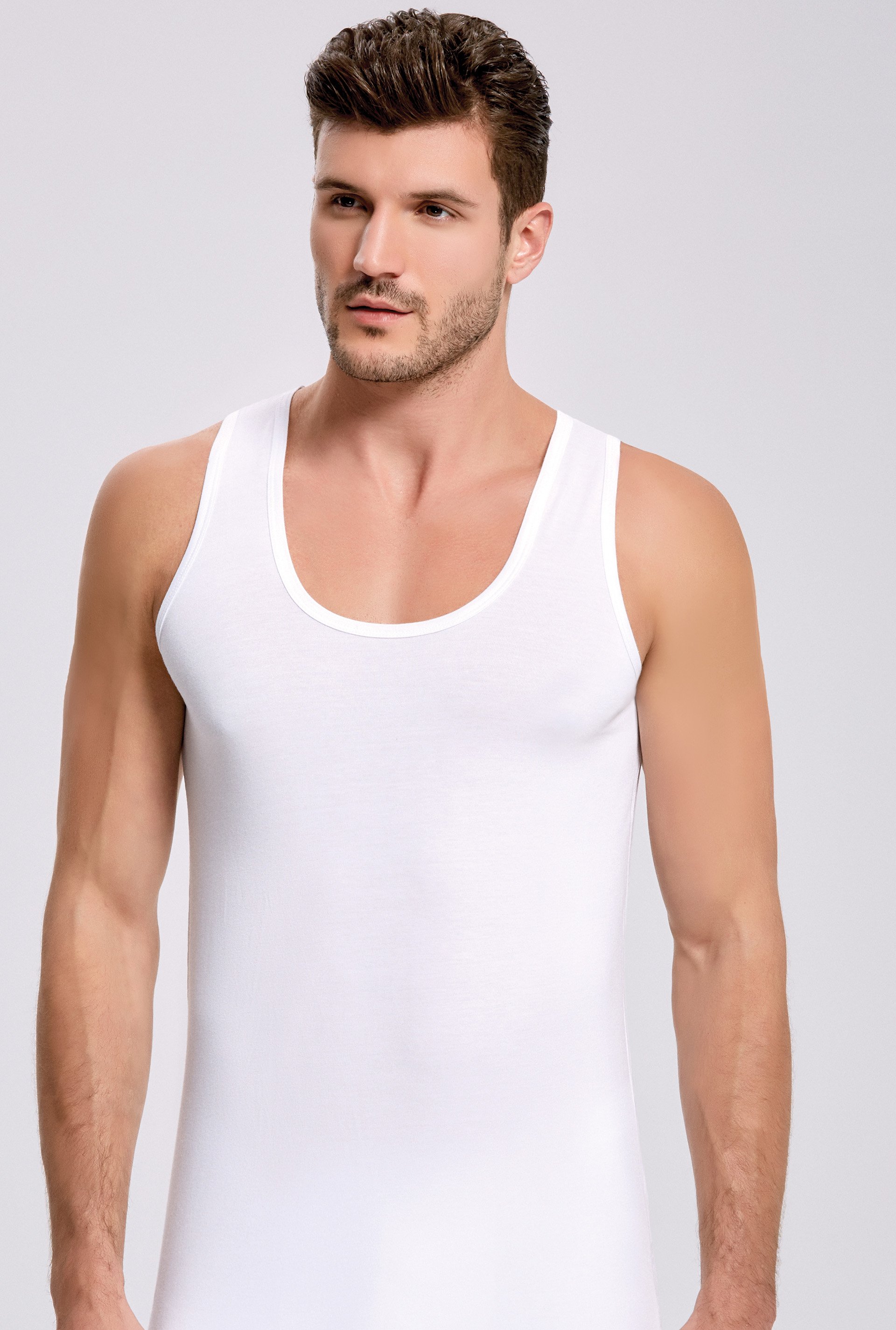 İLKE 1608 ERKEK LYCRA BAMBU BEYAZ ATLET