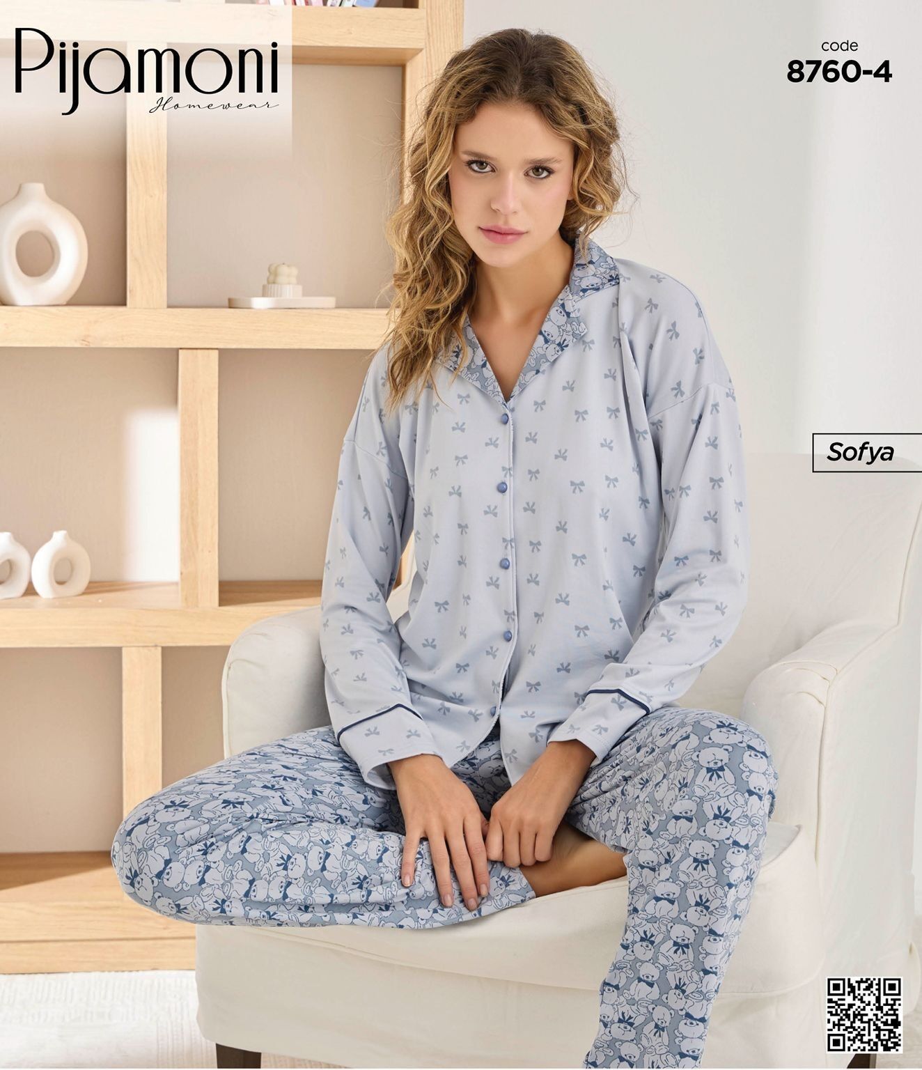 PİJAMONİ 8760-4 BAYAN SOFYA PİJAMA TAKIMI