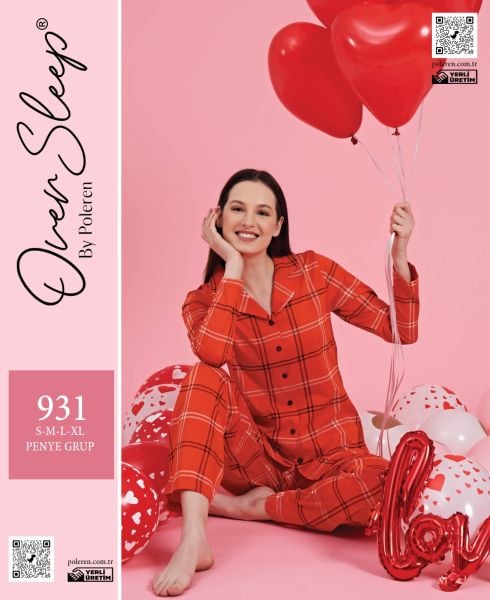 OVER SLEEP 931 BAYAN DÜĞMELİ PİJAMA TAKIM