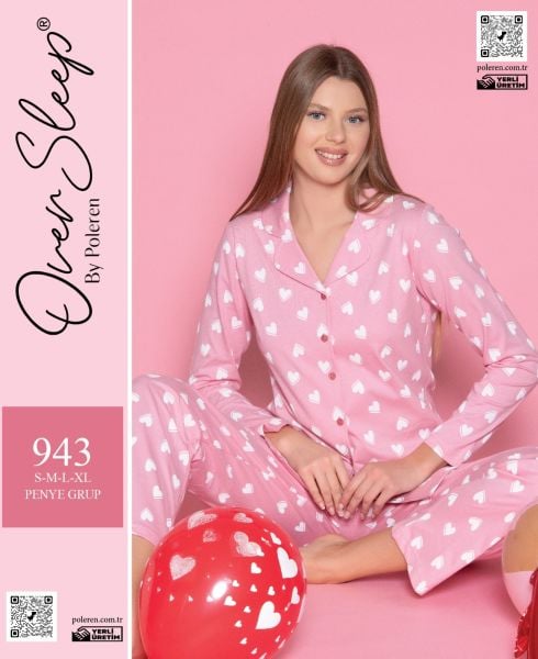 OVER SLEEP 996 BAYAN DÜĞMELİ PİJAMA TAKIM