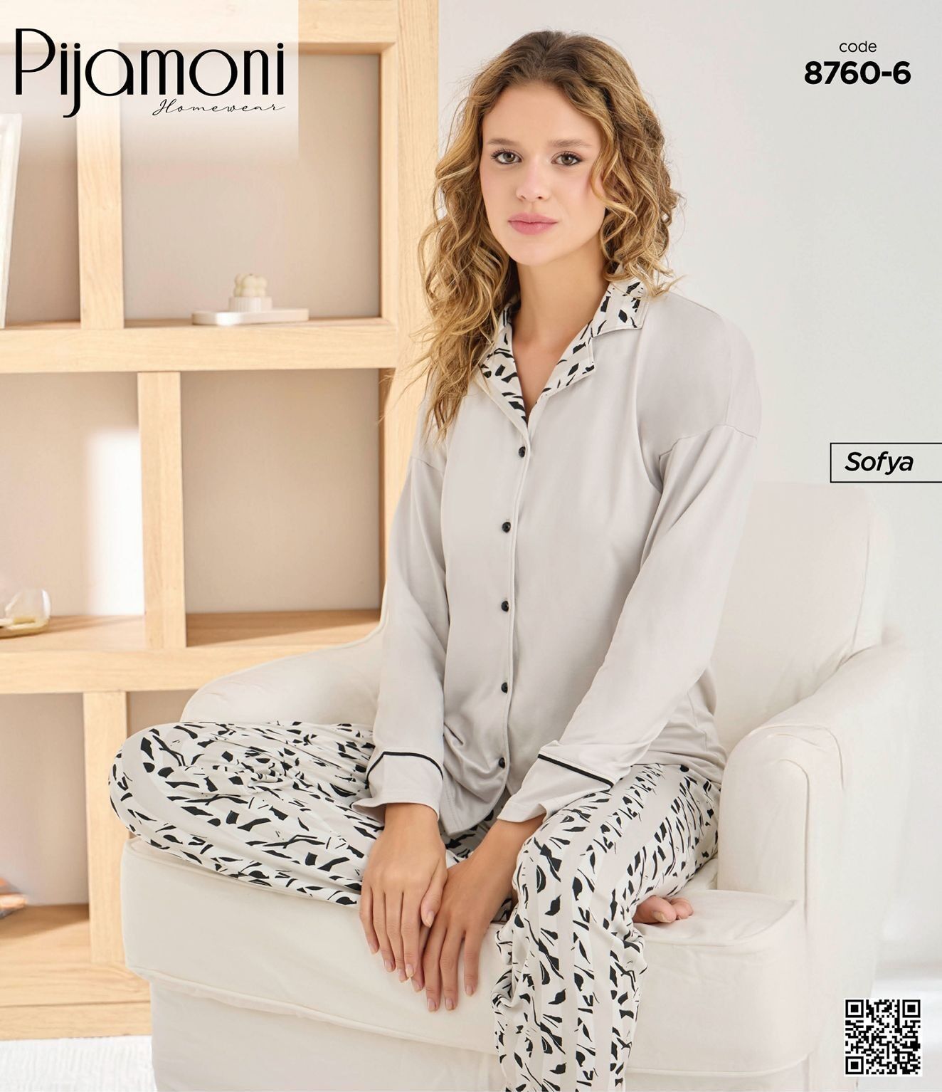PİJAMONİ 8760-6 BAYAN SOFYA PİJAMA TAKIMI