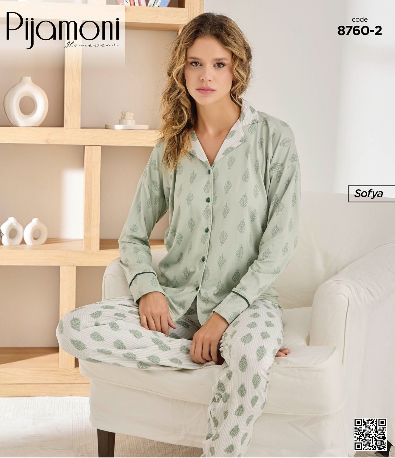 PİJAMONİ 8760-2 BAYAN SOFYA PİJAMA TAKIMI