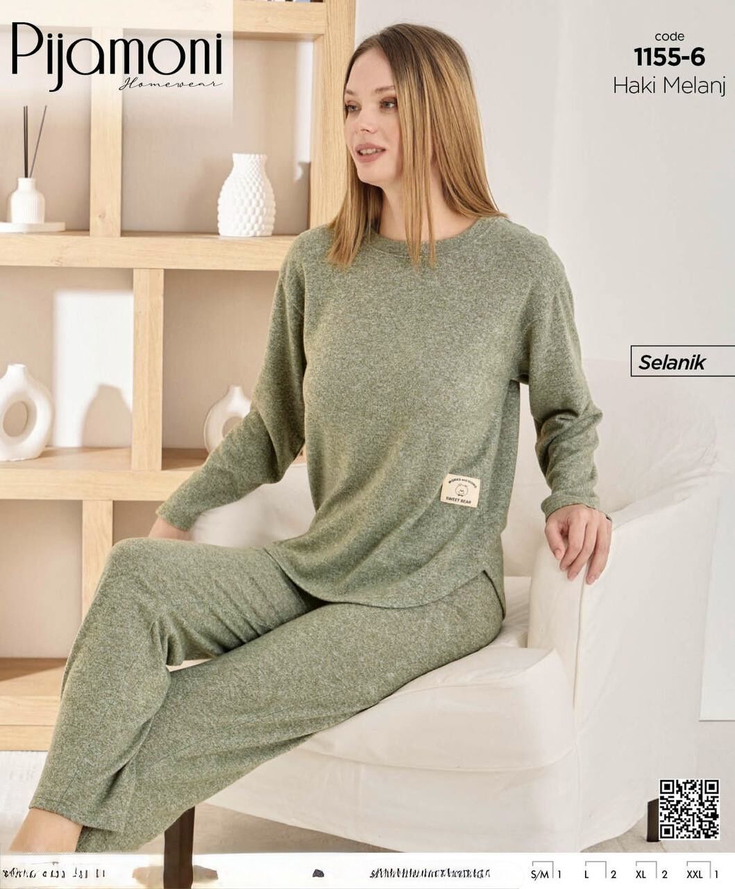 PİJAMONİ 1155-6 BAYAN SELANİK PİJAMA TAKIM