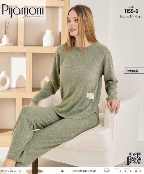 PİJAMONİ 1155-6 BAYAN SELANİK PİJAMA TAKIM