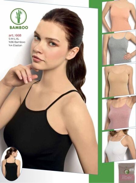 JİBER 668 BAYAN BAMBU İNCE ASKILI ATLET