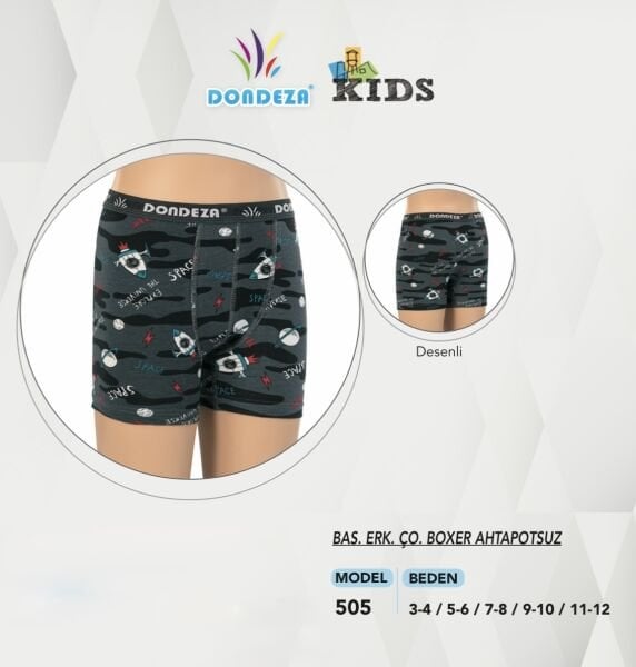 DONDEZA 505 ERKEK DESENLİ ÇOCUK BOXER