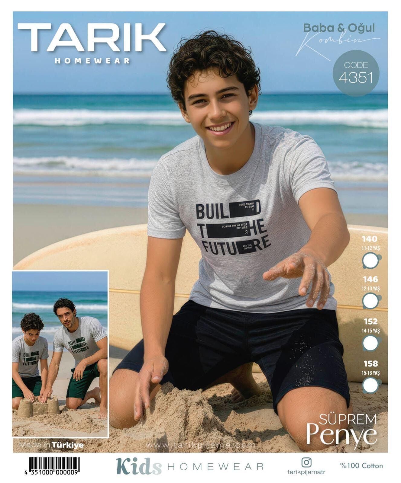 TARIK 4351 ERKEK 11-15 YAŞ PENYE ŞORTLU TAKIM