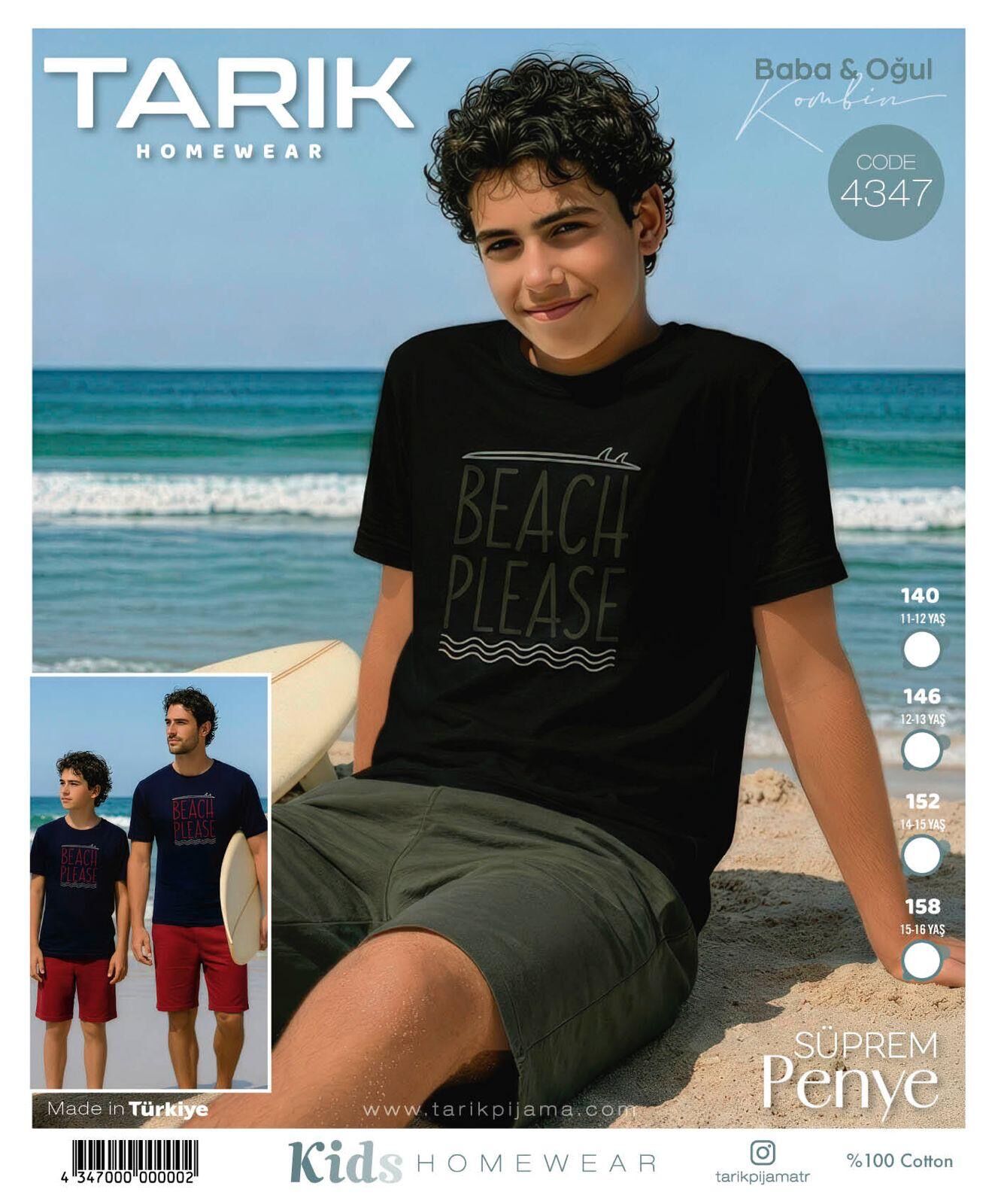 TARIK 4347 ERKEK 11-15 YAŞ PENYE ŞORTLU TAKIM