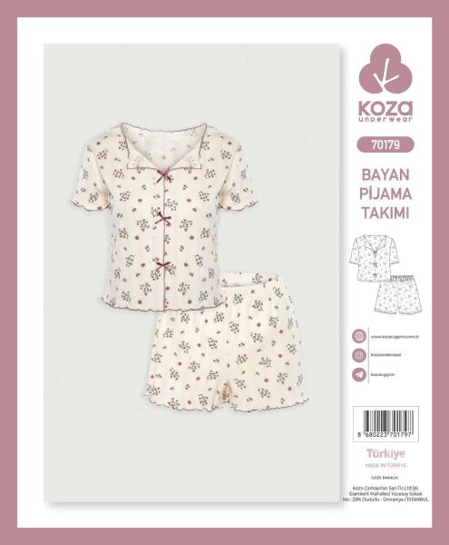 KOZA 70179 BAYAN İP ASKI ŞORTLU TAKIM